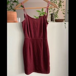 velvet mini party dress with lace up back detail